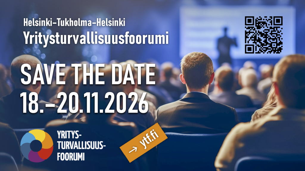 Yritysturvallisuusfoorumi Helsinki-Tukholma-Helsinki. Save the date 18.–20.11.2026.
